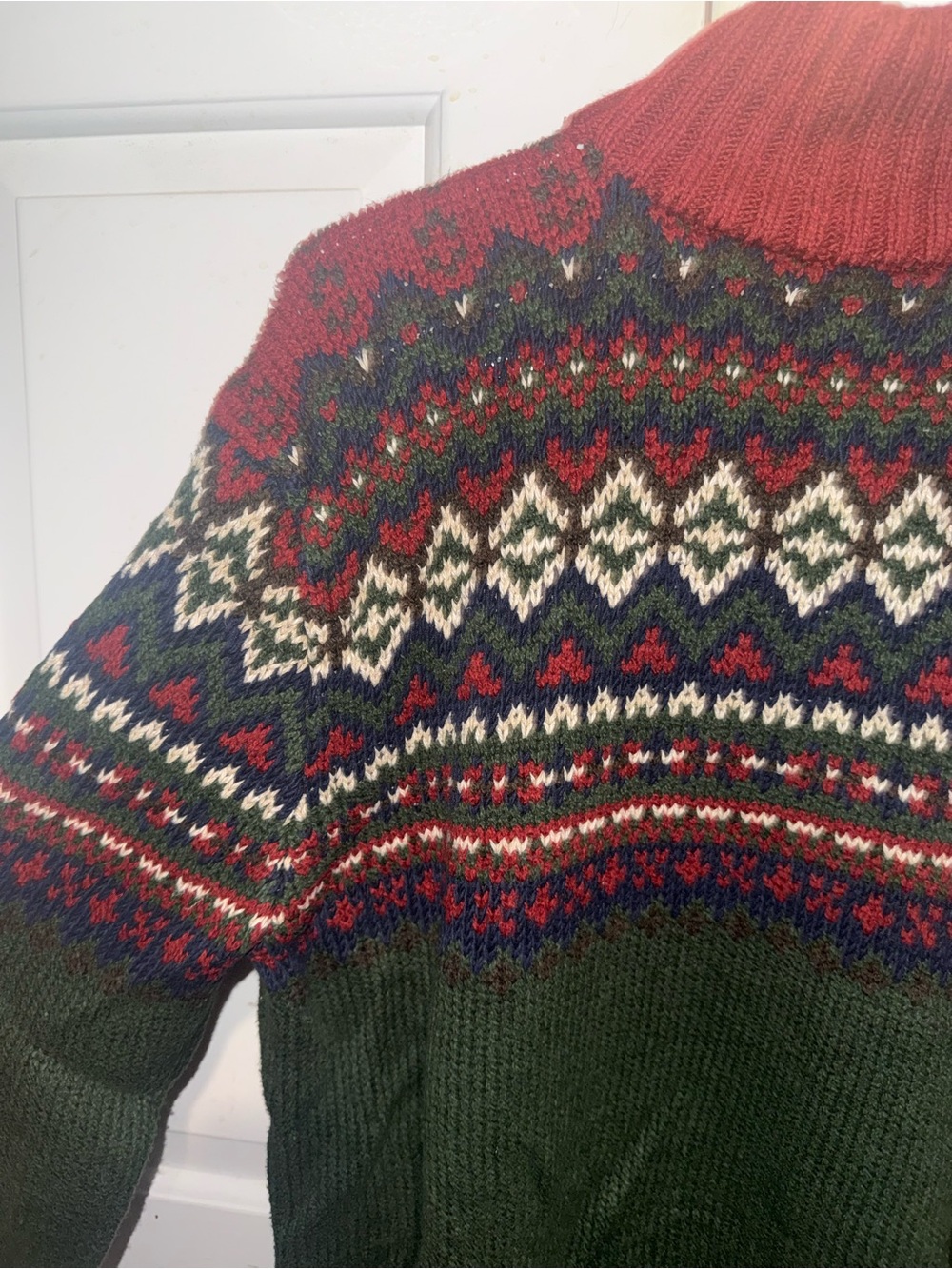 Polo Ralph Lauren Men's Fair Isle Knit Pullover Sweater - Green/Red Multicolor - Picture 6 of 6